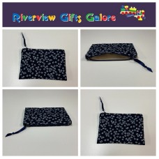 Zip Clutch / Purse / Bag / Pouch - White Flowers on Ink (Navy) Zip Clutch / Purse / Bag / Pouch - White Flowers on Ink (Navy)